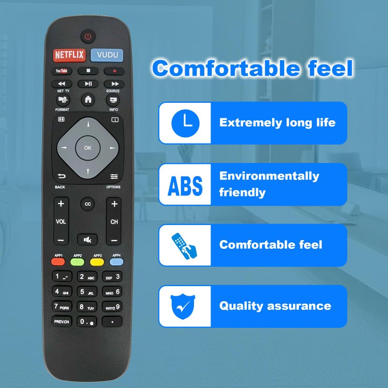 Vinabty New Replaced Remote fit for Philips TV 55PFL7900/F7 49PFL7900/F7 65PFL7900/F7 65PFL8900/F7 32PFL4901/F7 40PFL4901/F7 50PFL4901/F7 43PFL4901/F7 55PFL6900/F7 65PFL6601/F7 55PFL4901/F7 65PFL6601/F7A - Image 3